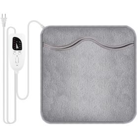 1Pc Electric Foot Warmer Heater Fast Heating Pad Cushion Mat Machine Washable With 6 Temperature Settings 4 Timer Modes (Color: Grey)