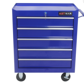 Metal Tool Storage Cart (Color: Blue)