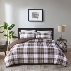Scotchgard Down  All Season Comforter Set (Option: Brown-Twin)