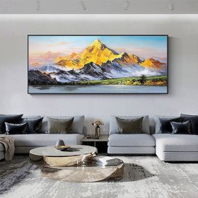 Hand Painted Oil Painting Large Landscape Oil Painting Original Mountain Canvas Painting Abstract Painting Modern Art Acrylic Painting Living Roo (Style: 01, size: 70x140cm)